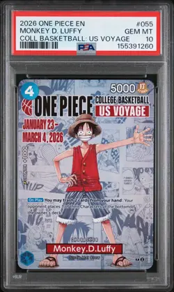 2026 One Piece Monkey.D.Luffy #P-055 US Voyage NCAAB Promo PSA 10 155391260 - Image 1
