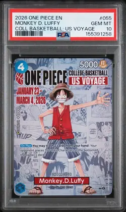 2026 One Piece Monkey.D.Luffy #P-055 US Voyage NCAAB Promo PSA 10 155391258 - Image 1