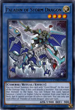 3x Yugioh CYHO-EN031 Paladin of Storm Dragon Rare 1st Edition NM - Image 1