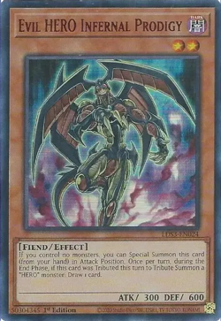 3x YUGIOH LDS3-EN024 EVIL HERO INFERNAL PRODIGY ULTRA RARE NEAR MINT (NM) (RED) - Image 1