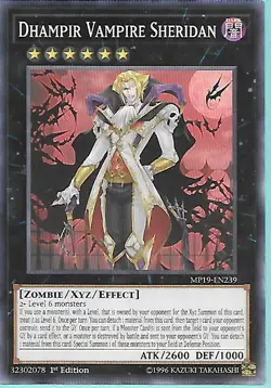 3x Yugioh MP19-EN239 Dhampir Vampire Sheridan Common Near Mint 1st Edition - Image 1