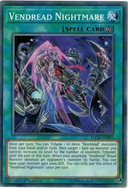 3X Yugioh FLOD-EN085 Vendread Nightmare Common 1ST ED NM - Image 1