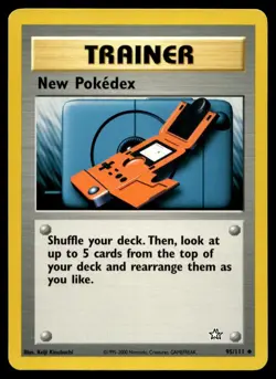 New Pokedex 95/111 Pokemon Card Neo Genesis Uncommon Trainer Lightly Played VY - Image 1