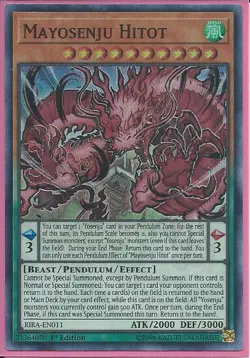 3x Yugioh RIRA-EN011 Mayosenju Hitot Super Rare Near Mint 1st Edition - Image 1