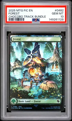 2025 MTG FINAL FANTASY COMMANDER CHOCOBO TRACK BUNDLE #0482 FOREST PSA 10 - Image 1