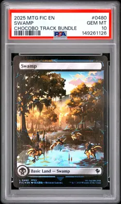 2025 MTG FINAL FANTASY COMMANDER CHOCOBO TRACK BUNDLE #0480 SWAMP PSA 10 - Image 1