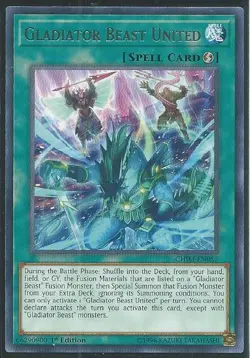3x Yugioh 1st Ed CHIM-EN057 Gladiator Beast United Rare NM - Image 1