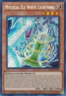 YUGIOH LDS3-EN135 MYSTICAL ELF WHITE LIGHTNING SECRET RARE NEAR MINT (NM) - Image 1