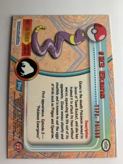1999 Topps Pokemon TV #23 Ekans (C) Silver Foil Blue Logo (Smooth 1st Print) - Image 2