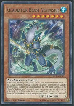 3x Yugioh 1st Ed CHIM-EN013 Gladiator Beast Vespasius Rare NM - Image 1