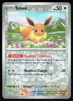 Eevee 143/191 Common Surging Sparks Pokemon Reverse Holo Near Mint - Image 1
