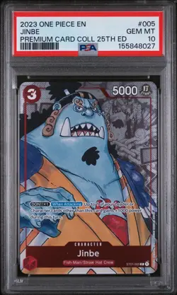 Jinbe 25th Anniversary English PSA 10 GEM MINT One Piece 2023 ST01-005 Alt Art - Image 1