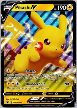 Pikachu V SWSH061 Holo Promo Sword & Shield Pokemon Jumbo Card Near Mint - Image 1