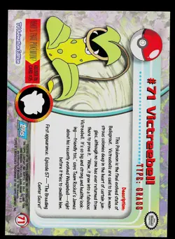Pokemon Card - Topps Blue Logo TV Animation Edition Victreebel #71 Foil - Image 2