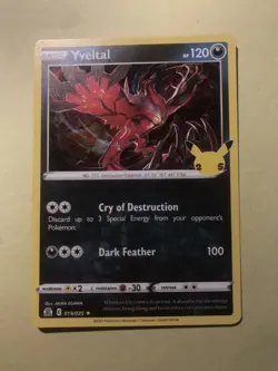 Yveltal Celebrations 25th Anniversary 019/025 Holo Mint Single Pokemon Card - Image 3
