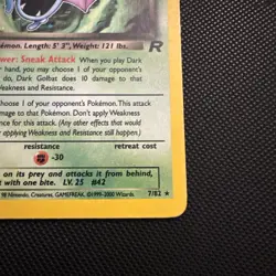 Pokemon Dark Golbat TCG Holo Rare Card 7/82 Team Rocket Series NEAR MINT - Image 5