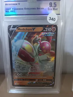 2021 Pokemon TCG Graded 3-Card Lot Cinderace V 018, Medicham V 083, Darkrai 167 - Image 4