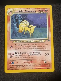 Light Ninetales 50/105 Uncommon Neo Destiny Vintage Pokemon Card Near Mint - Image 1