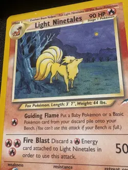 Light Ninetales 50/105 Uncommon Neo Destiny Vintage Pokemon Card Near Mint - Image 2