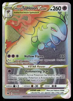 Pokemon Cards Hisuian Typhlosion VSTAR 193/189 Astral Radiance Rainbow Rare NM - Image 1