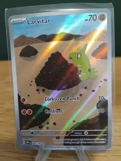 Pokemon SV03 Obsidian Flames Larvitar Holo Illustration Rare Card 203/197 - Image 1