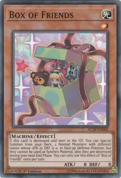 3x YUGIOH 1ST ED AC18-EN002 BOX OF FRIENDS SUPER RARE NEAR MINT (NM) - Image 1