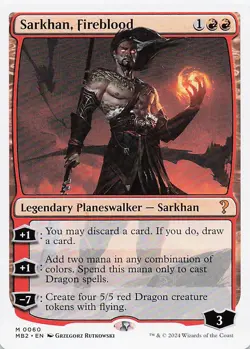 Sarkhan, Fireblood (White Border) M Mystery Booster 2 60 NM - Image 1