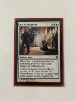 MTG Act of Authority Commander 2013 1/356 Regular Rare - Image 1