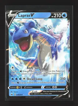Pokemon SWSH01: Sword & Shield Base Set #049/202 Ultra Rare,Holo Lapras V - Image 1