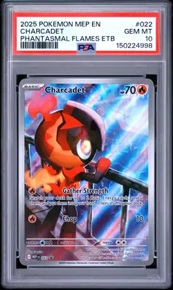2025 POKEMON MEP EN-ME BLACK STAR PROMO #022 CHARCADET PSA 10 - Image 1