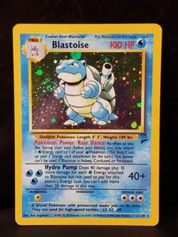 Pokemon TCG Blastoise Base Set 2 2/130 Holo Unlimited Holo Rare Swirl! - Image 3