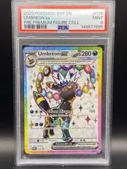 Pokemon 2025 Umbreon ex 176 Prismatic Evolutions Premium Figure Collection PSA 9 - Image 1