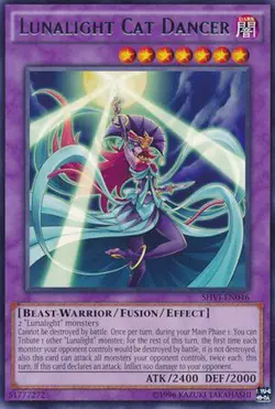 3x Yugioh SHVI-EN046 Lunalight Cat Dancer Rare Unlimited - Near Mint - Image 1