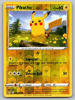 Pikachu 049/203 Common Evolving Skies Pokemon Reverse Holo Near Mint - Image 1