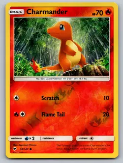 Charmander 18/147 Common Burning Shadows Pokemon Reverse Holo Near Mint - Image 1
