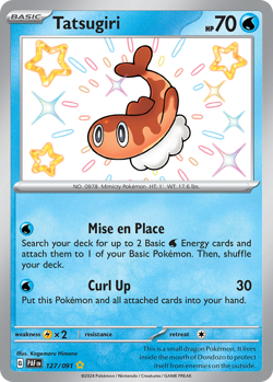 TATSUGIRI 127/091 SHINY RARE PALDEAN FATES POKEMON NEAR MINT - Image 1