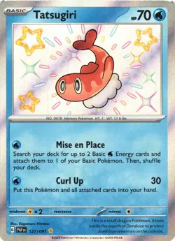 TATSUGIRI 127/091 SHINY RARE PALDEAN FATES POKEMON NEAR MINT - Image 2