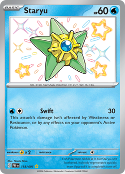 STARYU 118/091 SHINY RARE PALDEAN FATES POKEMON NEAR MINT - Image 1