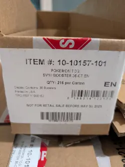 Pokemon SV10 Destined Rivals Booster Box Case *EMPTY BOX* - Image 1
