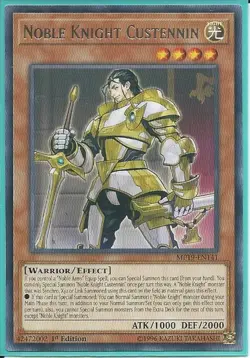 3x Yugioh MP19-EN141 Noble Knight Custennin Rare Near Mint 1st Edition - Image 1