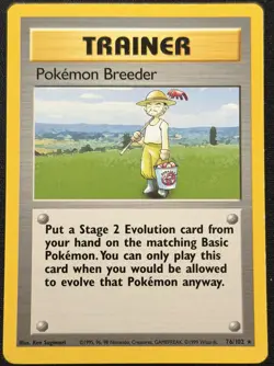 Pokemon Breeder 76/102 Base Set LP Pokemon TCG 1999 - Image 1
