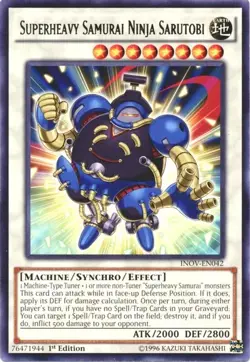 YUGIOH 1ST ED INOV-EN042 SUPERHEAVY SAMURAI NINJA SARUTOBI RARE NEAR MINT (NM) - Image 1