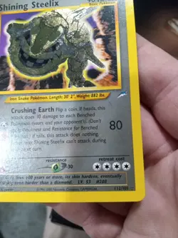 2002 NM/Mint Shining Steelix Neo Destiny 112/105 Pokemon See Description - Image 5