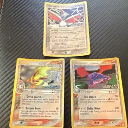 Pokemon TCG EX Delta Species Lot 3 Skarmory Flareon Salamence 2005 English STAMP - Image 1