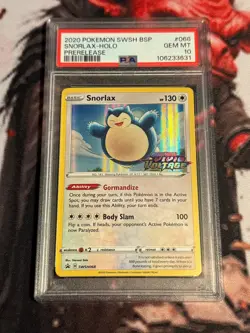 Pokemon TCG - 2020 SWSH Voltage - Snorlax Prerelease - #SWSH068 - PSA 10 - Image 1