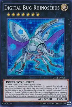 3x Yugioh SHVI-EN056 Digital Bug Rhinosebus Super Rare Unlimited - Near Mint - Image 1