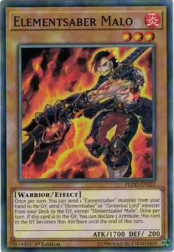 3X Yugioh FLOD-EN022 Elementsaber Malo Common 1ST ED NM - Image 1