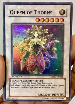 Yugioh 2008 Queen of Thorns CSOC-EN042 Super Rare 1st Ed VLP/LP w/Tracking - Image 1