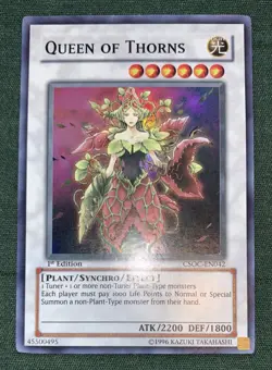 Yugioh 2008 Queen of Thorns CSOC-EN042 Super Rare 1st Ed VLP/LP w/Tracking - Image 3