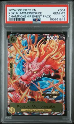 2024 ONE PIECE CHAMPIONSHIP 2024 EVENT PACK #064 KOZUKI MOMONOSUKE PSA 10 - Image 1